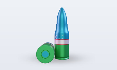 3d bullet Uzbekistan flag rendering front view