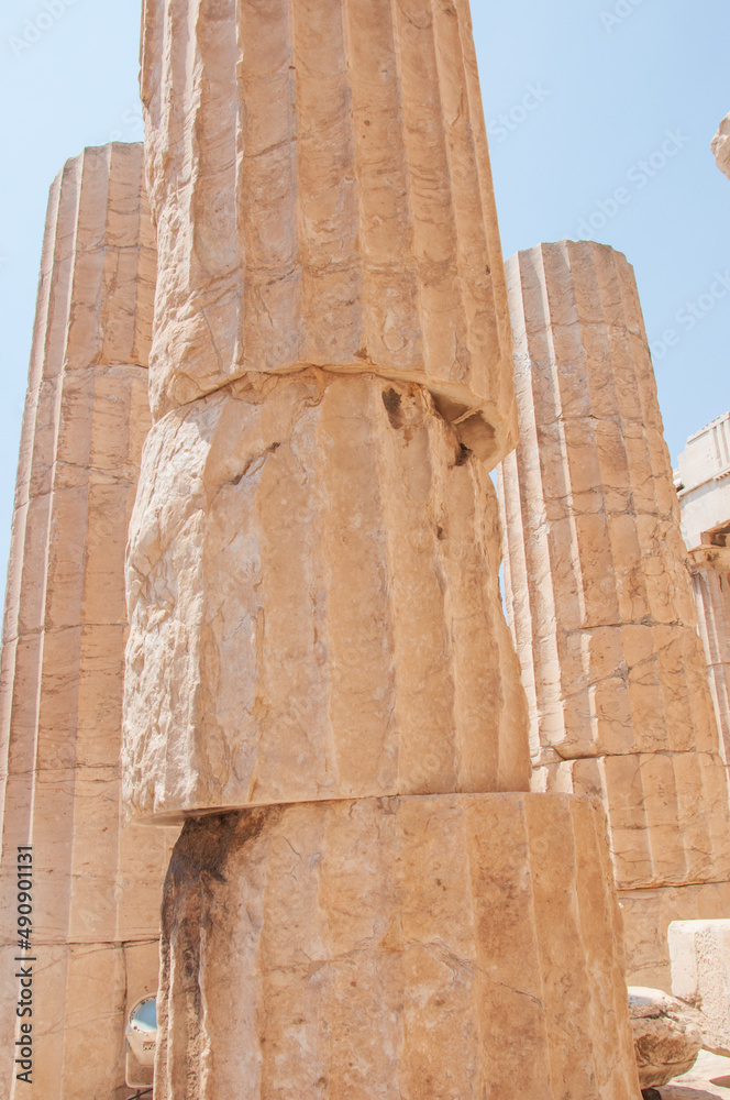 Sticker View of the temple ruins in the Acropolis, Athens, Greece