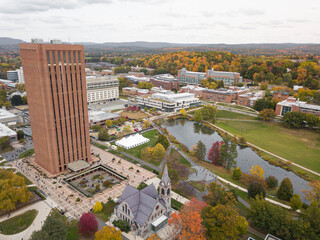 Beautiful view of the University of Massachusetts, Amherst, USA