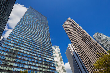 Fototapeta na wymiar 新宿　都会風景　高層ビル　超高層ビル　 オフィスビル　近未来イメージ　ビジネス