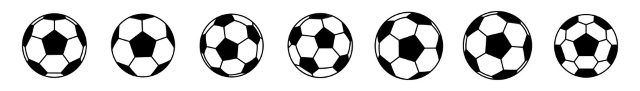 Soccer ball icon set. Ball icons. Football symbol. Vector illustration. 
