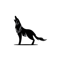 Naklejka premium wolf roaring logo illustration design vector