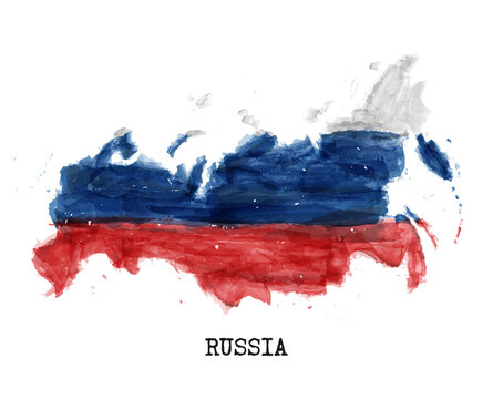 Premium Vector  A map of russia with the russian flag on it.