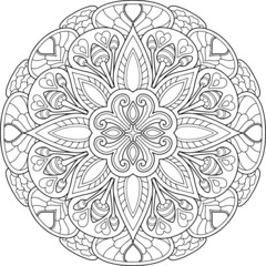 mandala design for adult coloring page