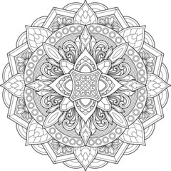 mandala design for adult coloring page