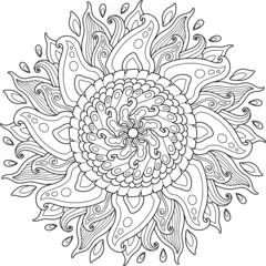 mandala design for adult coloring page