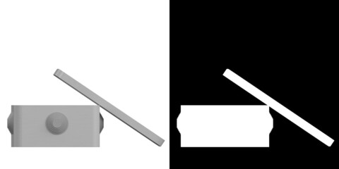 3D rendering illustration of a rectangular junction box
