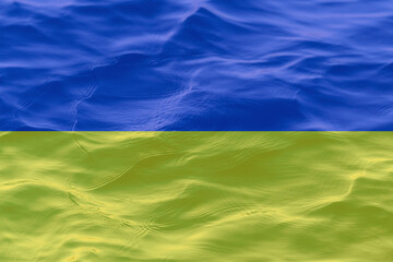 Ukrainian flag abstract image with water texture