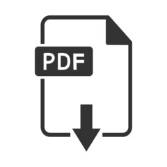 Download PDF icon on white background.