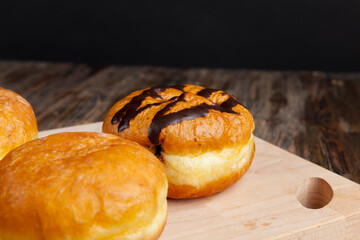 fried in oil Berlin donuts with stuffing