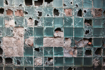 Old vintage Glass block texture . Industrial vintage backdrop