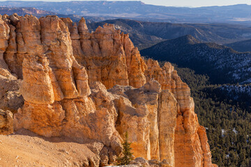 Scenic Landscape in Bryce Canyon National Park Utah in Winter