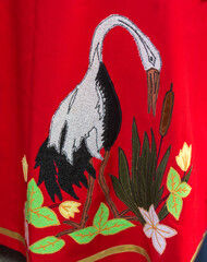 Design on Ukrainian cultural skirt worn by historical dancers.
