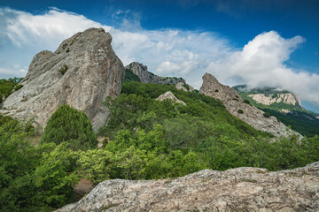 Amazing rocky valley in a Crimea mountains