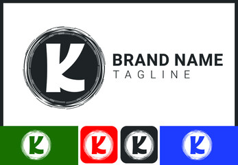 Creative K letter logo and icon design template
