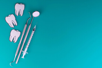 The concept of dental treatment.Copy space.