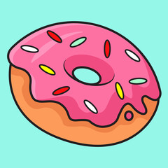 cute cartoon donut vector illustration