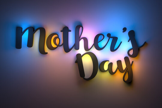 Mother's Day greeting card, 3D rendering of celebrations on special days.