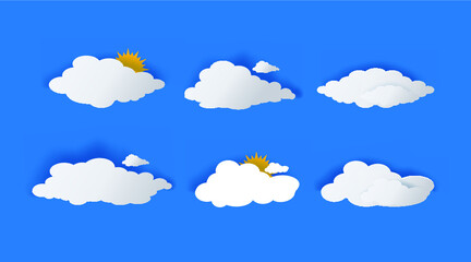 Cloud with sun vector illustration