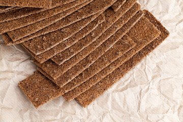 thin and crispy bread close up