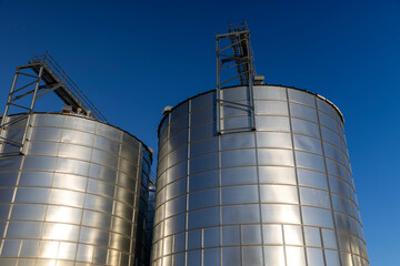 modern metal silo of large size