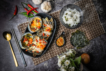 Raw Crab with Roe Marinated in Fish Sauce.