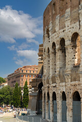 Fototapeta premium Rome, Italy - June 2000: View of the Colosseum, Amphitheatrum Flavium
