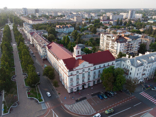 Chernigov, Ukraine. View to Chernigiv Court of Appeal. Aerial drone view. - 490912173