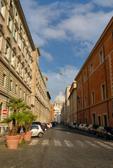 Fototapeta premium Rome, Italy - June 2000: Street view of an Italian city