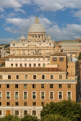 Fototapeta na wymiar Vatican, Rome, Italy - June 2000: View of St. Peter's Basilica