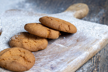 several round light cookies after cooking