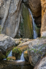 Fototapeta na wymiar Beautiful Gorge and Waterfall in Oden, Solsones, Catalonia