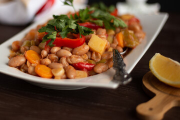 red bean meal with olive oil is delicious and healthy