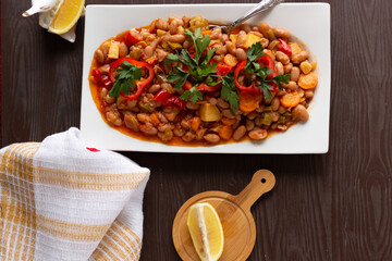 red bean meal with olive oil is delicious and healthy