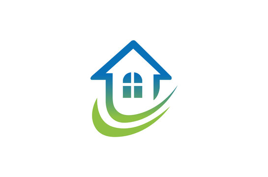 house real estate checkmark logo design vector