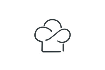 creative chef uniform infinity symbol logo vector 