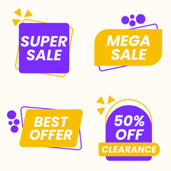 Abstract Sale Label Banner  Collection