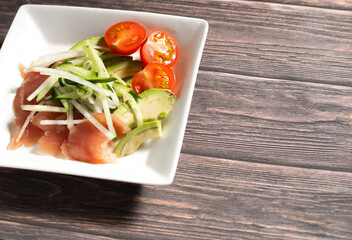 carpaccio salad tuna avocado cucumber radish マグロとアボカドのカルパッチョ...