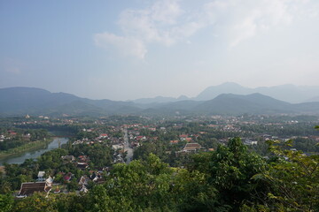 Fototapeta na wymiar panorama of vang vieng city