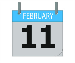 February 11th. Calendar icon. Date day of the month Sunday, Monday, Tuesday, Wednesday, Thursday, Friday, Saturday and Holidays