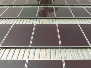 Thin film solar cells or amorphous silicon solar cells on a roof .