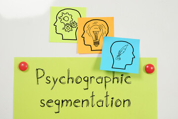 Psychographic segmentation is shown on the business photo using the text