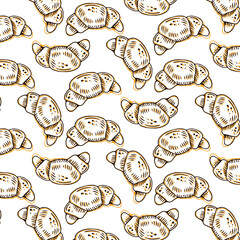 Cute seamless pattern with different croissants