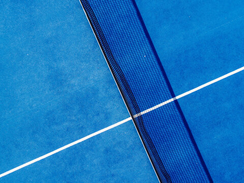 Aerial view of a net and a part of a paddle tennis court © Vic