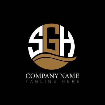 SGH logo monogram isolated on circle element design template, SGH letter logo design on black background. SGH creative initials letter logo concept.  SGH letter design.