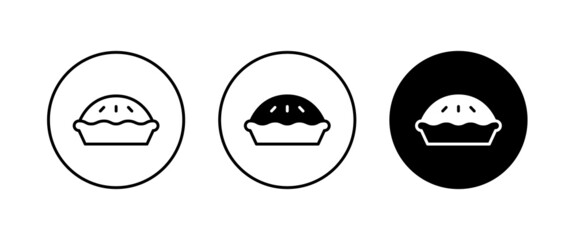 Obraz premium pie icon button, vector, sign, symbol, logo, illustration, editable stroke, flat design style isolated on white food icons