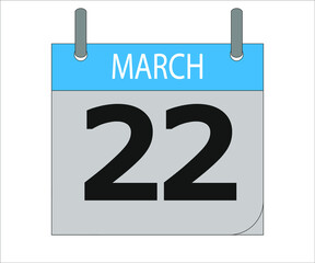 March 21th. Calendar icon. Date day of the month Sunday, Monday, Tuesday, Wednesday, Thursday, Friday, Saturday and Holidays