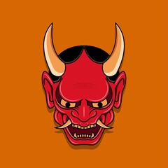 Oni japanese devil mask, Vector illustration eps.10