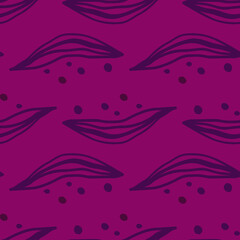 Abstract linear leaves tropical seamless pattern. Rainforest line background.