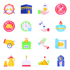 Pack of Ramadan and Eid Flat Icons

